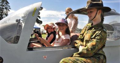 Leading Cadet Bianca Willsmore helped future pilots get a feel for the controls of 602 Squadron’s twin-seat light-aircraft display.