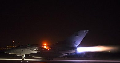 A Royal Air Force Tornado takes off from RAF Akrotiri, Cyprus, to conduct strikes on Syria. Photo by Corporal L Matthews, Royal Air Force.