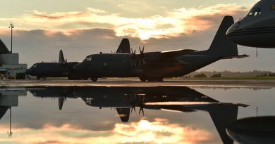 A Royal New Zealand Air Force C-130H(NZ) Hercules ready for departure to the Middle East on an eight-month mission. NZDF photo.