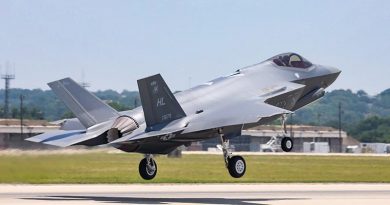 The 300th F-35 (an F-35A for the US Air Force) departs Lockheed Martin's Fort Worth, Texas, facilities fro deliver to the customer. Lockheed Martin photo.