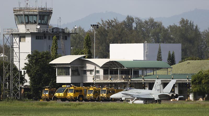 A Royal Australian Air Force F/A-18 Hornet at Royal Malaysian Air Force Base Butterworth. Photo by Sergeant Andrew Eddie.