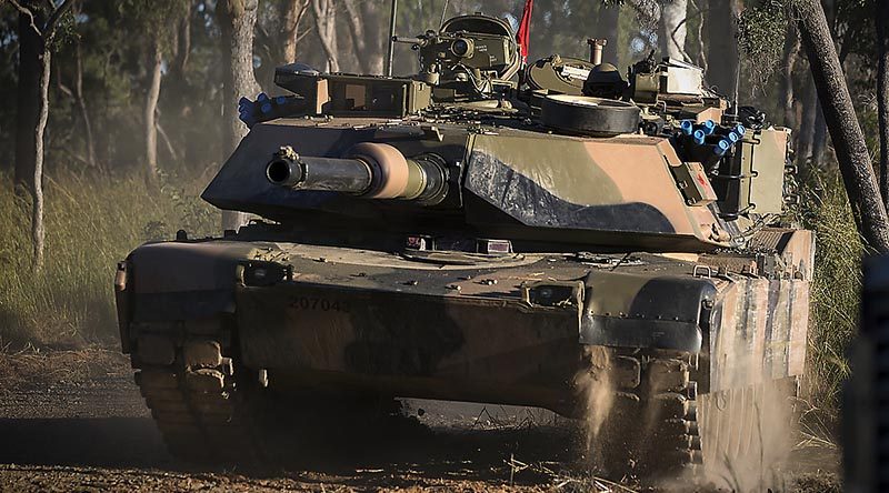 An Australian Army M1 Abrams tank on live-fire exercise at Shoalwater Bay during Exercise Diamond Strike 2018. Photo by Corporal Oliver Carter.