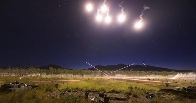 Abrams tanks and United States Marines engage targets during Exercise Diamond Strike 2018. Photo by Corporal Oliver Carter.