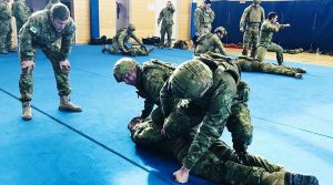 Members of 7th Battalion, The Royal Australian Regiment, 1st Armoured Regiment, 1st Combat Service Support Team and 16 Air Land Regiment undertake Army Combatives Program training at RAAF Base Edinburgh.