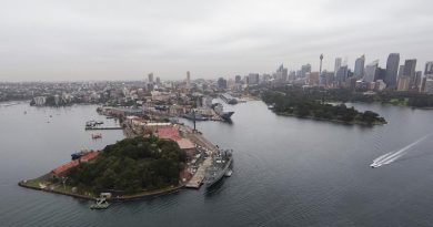 An array of Royal Australian Navy ships sit alongside at Garden Island, Sydney. Photo by Leading Seaman Tom Gibson.