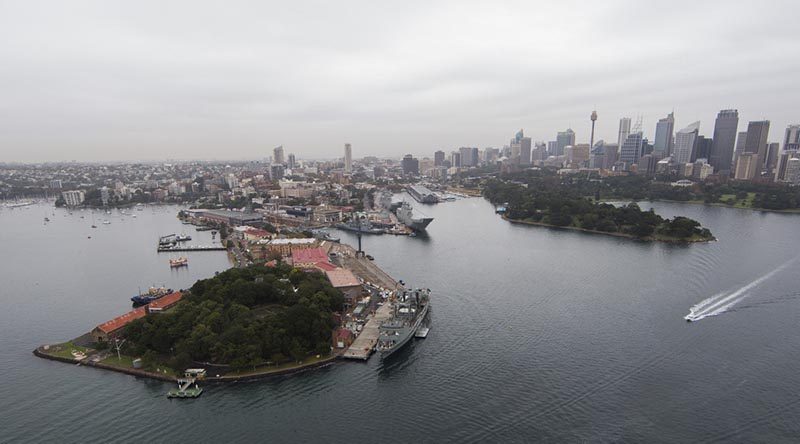 An array of Royal Australian Navy ships sit alongside at Garden Island, Sydney. Photo by Leading Seaman Tom Gibson.