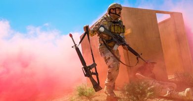 An Iraqi Army soldier disarms an enemy role player during a rehearsal of the Officer and Junior Leaders Course culminating activity at Taji Military Complex, Iraq. Photo by Corporal David Said.