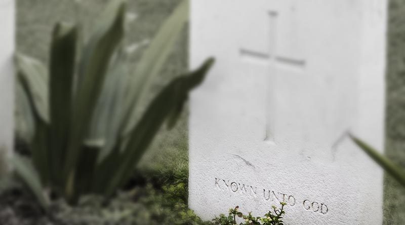 Graves of unknown soldiers who died during World War I but who's identity remains unknown are marked "Known Unto God".