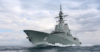 NUSHIP Brisbane on builder sea trials. AWD Alliance photo.