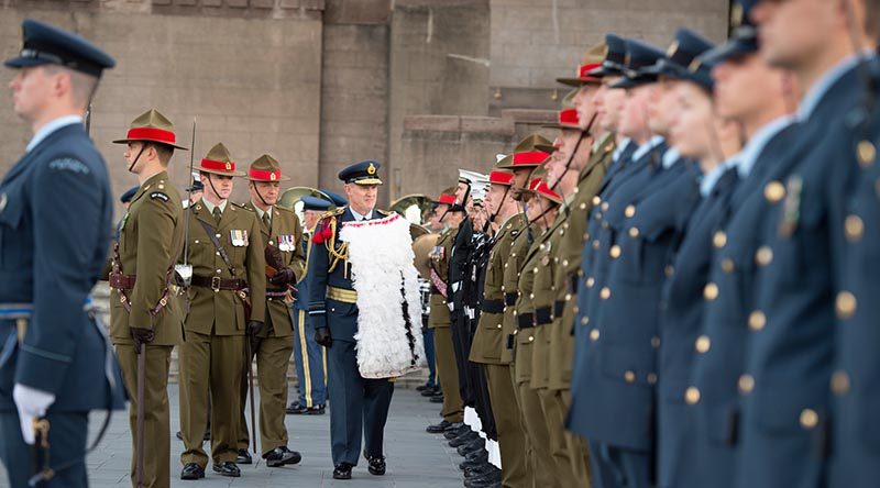 New Zealand's new Chief of Defence Force Air Marshal Kevin Short receives a Pōwhiri and Guard of Honour. NZDF photo.