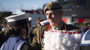 Lieutenant General Tim Keating reviews his last parade as Chief of Defence Force. NZDF photo.