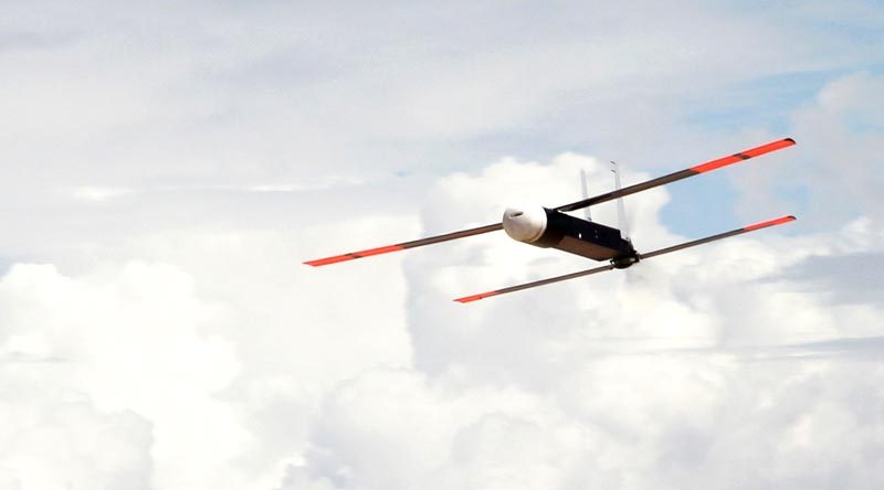 Coyote unmanned aerial vehicle in flight. Raytheon photo.