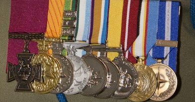 The medal group of Corporal Benjamin Roberts-Smith VC, MG. Photo by Lauren Black.