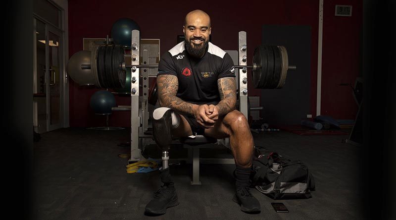 Kiwi Samoan Nu Filo prepares for Invictus Games during a NZ team training camp at Burnham Military Camp. NZDF photo.