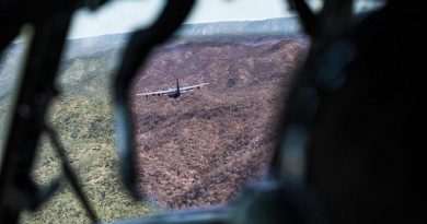 C-130 Hercules tactical formation flying in Australia. ADF photo.