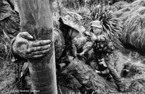 Soldiers help each other during initial training. An image from He Hōia Ahau – I am Soldier. Photo by Craig Madsen.