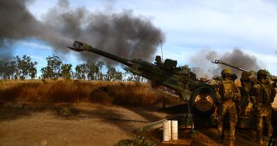 M777 artillery fire at High Range Training Area. Photo by Brian Hartigan.