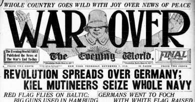 The (New York) Evening World declared the war over in its 7 November issue. The actual Armistice document was signed at 5am on 11 November. (Library of Congress)