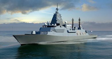 An artist's impression of the BAE Systems SEA 5000 Future Frigate, Global Combal Ship - Australia.