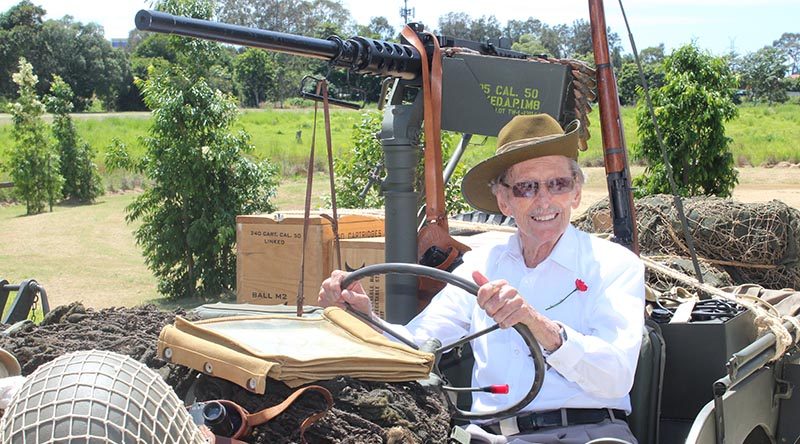 Former WWII PoW Gordon Jamieson in a WWII jeep at Carinity Cedarbrook nursing home. Photos supplied by Carinity Cedarbrook.