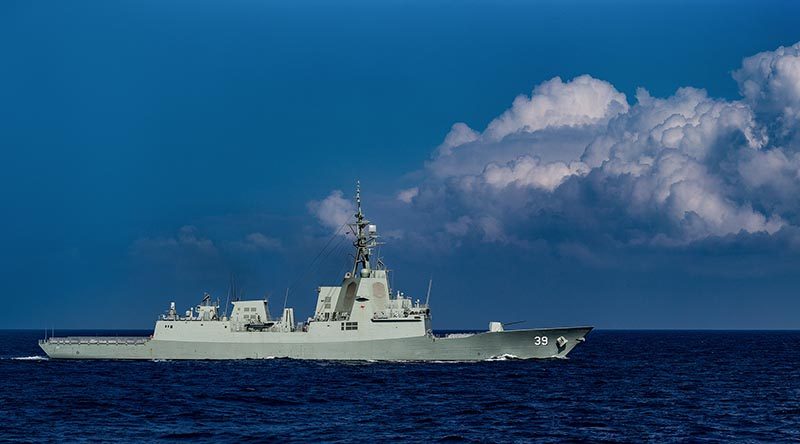 HMAS Hobart underway at sea. Photo by Able Seaman Steven Thomson.