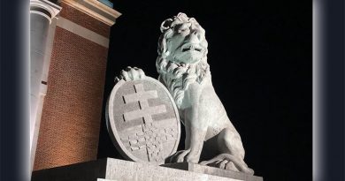 A new Menin Gate lion at Ypres – a gift from the people of Australia. Photo from Darren Chester's Twitter.