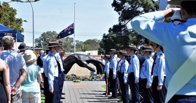 The 608 Squadron Honour Guard for the Gawler 2018 Remembrance Day memorial service. Photo by Flying Officer (AAFC) Paul Rosenzweig