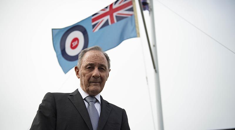 Ian Hingston outside the Royal New Zealand Air Force Publications Information and Drawing office in Heretaunga, Wellington. NZDF photo.