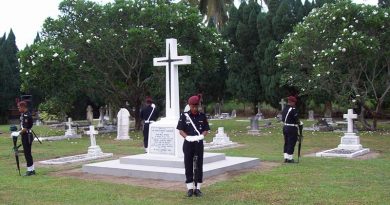 Malaysian Police guard the Cenotaph at Batu Gaja 2011