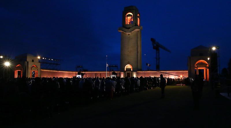 The Anzac Day Dawn Service at the Australian National Memorial outside Villers-Bretonneux in France, 25 April 2017. Photo by Corporal Max Bree.