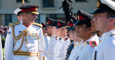 Chief of the Defence Force General Angus Campbell inspects the parade during the 2019 Australian Defence Force Academy Chief of the Defence Force parade. Photo by Michelle Kroll.