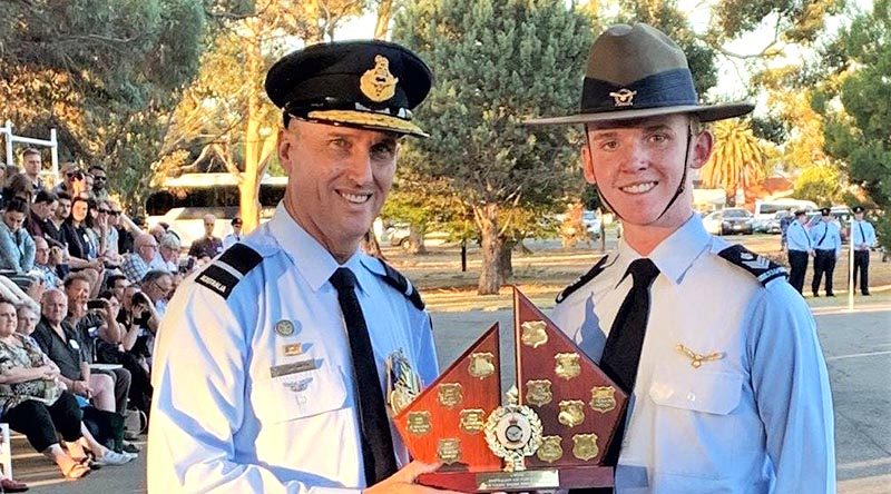 Dux of the Cadet Under Officer Course: CFSGT Benjamin Dunk from 613 Squadron (RAAF Edinburgh). Photo by Aircraftman (AAFC) Josh Watson, Assistant Public Affairs Officer No 6 Wing AAFC.