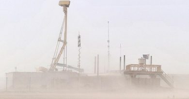  An Australian C-RAM system in action in Tarin Kot, Afghanistan, 2012. Photo by Corporal Mark Doran.