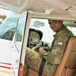 CDT Kanav Kanav (601 Squadron, Keswick Barracks) in a Cessna 172-N.