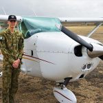 LCDT Michael Yelland (605 Squadron, Seaford) prepares for his PEX flight in the Cessna 172-N.