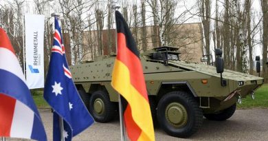 Australia's first Boxer on show in Germany before delivery to Australia. Rheinmetall photo.