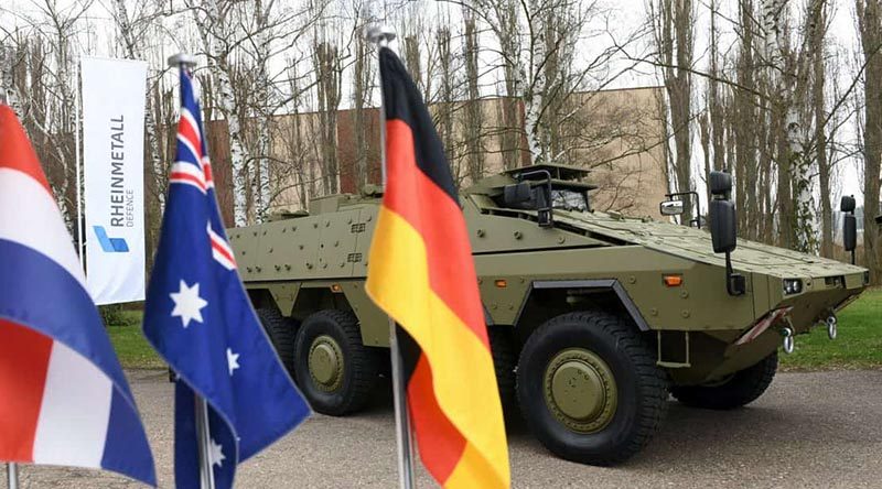 Australia's first Boxer on show in Germany before delivery to Australia. Rheinmetall photo.