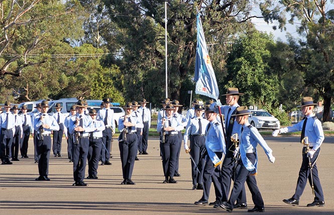 2018 Promotion Courses end of course parade at RAAF Edinburgh. These residential leadership training courses give Cadets skills in leadership and decision-making, initiative, self-discipline, time-management, public speaking, management and administration, and operational planning. Photo by Flying Officer (AAFC) Paul Rosenzweig.