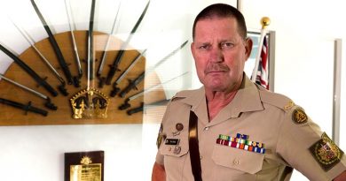 Regimental Sergeant Major of the Army Warrant Officer Don Spinks in Russel Offices, Canberra. Photo by Corporal Mark Doran.