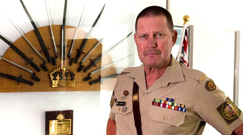 Regimental Sergeant Major of the Army Warrant Officer Don Spinks in Russel Offices, Canberra. Photo by Corporal Mark Doran.