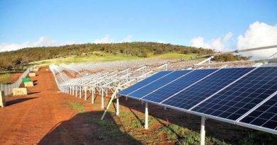 The solar array at the Australian Defence Satellite Communications Station near Geraldton, Western Australia, under construction.