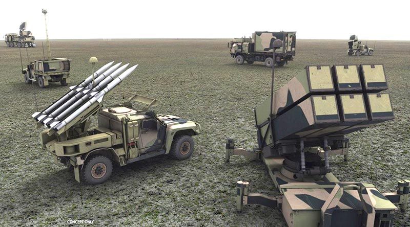 An artist's impression of a 16th Air Land Regiment NASAMS emplacement. Raytheon concept image.