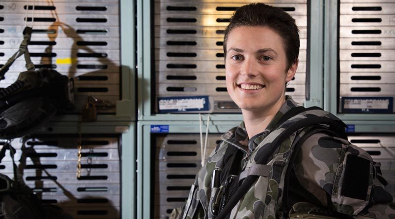 Royal Australian Navy Leading Seaman Kacey Neindorf on board HMAS Ballarat. Photo by Leading Seaman Bradley Darvill.