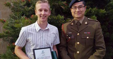 As a student at Doncaster Secondary College, Mark Hargreaves was a recipient of a 2018 ADF Long Tan Youth Leadership & Teamwork Award, for demonstrating leadership and teamwork within both the school and the broader community. Photo supplied by CSGT Hargreaves.