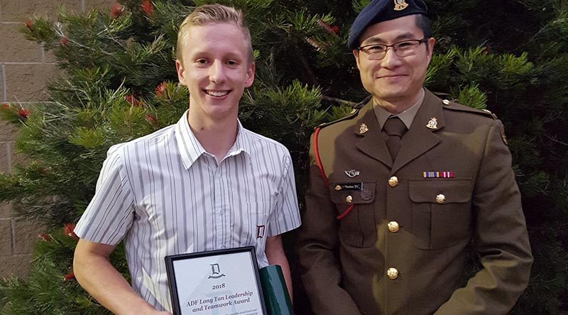 As a student at Doncaster Secondary College, Mark Hargreaves was a recipient of a 2018 ADF Long Tan Youth Leadership & Teamwork Award, for demonstrating leadership and teamwork within both the school and the broader community. Photo supplied by CSGT Hargreaves.