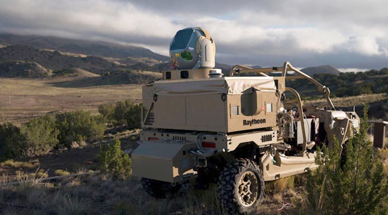 Raytheon-built, ATV-mounted, high-energy laser system. Raytheon photo.