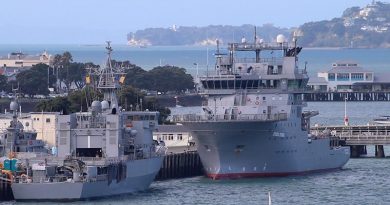 The future Royal New Zealand Navy dive and hydrographic vessel at Devonport Naval Base. Photo by Mike Millett, AirflowNZ.