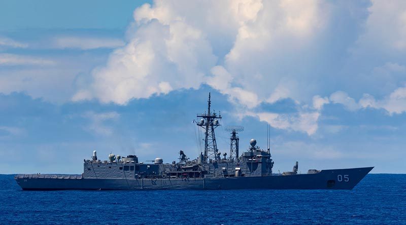 Royal Australian Navy ship, HMAS Melbourne during Exercise Pacific Vanguard 19. Photo by Leading Seaman Ronnie Baltoft.