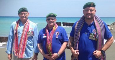 The author, Rod Hilliker (middle) with two Green Beret comrades. Photo supplied.