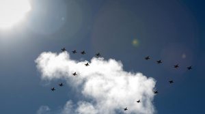 77 Squadron's 'double seven' formation. Photo by Sergeant Guy Young.